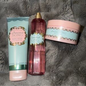 BATH & BODY WORKS FINE FRAGRANCE MIST & BODY LOTION Butter SWEETEST SONG 3 Pc